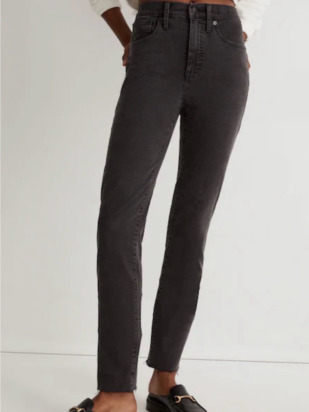 Madewell stovepipe in Charcoal
